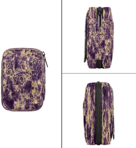 Pill Organizer Box Purple and Gold 7-Day Weekly Medicine Pill Case Travel Pill Container Portable Pill Holder Storage Purse Bag Small Compact Size for Vitamin Supplement Birth Control