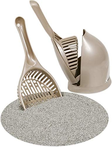 Petmate Scoop N' Hide Cat Litter Scoop with Discreet Holder, Brushed Nickel
