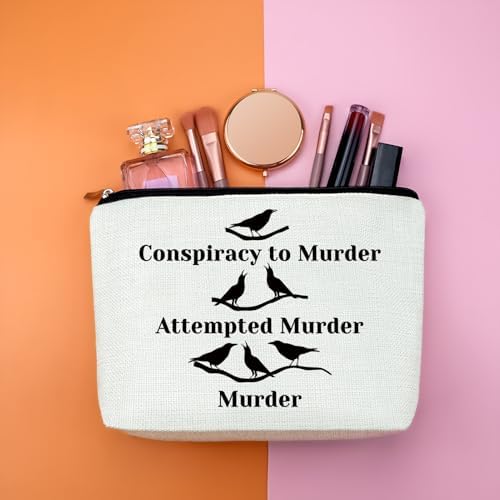 Crow Lover Gifts Makeup Bag Cosmetic Bag Bird Lover Gift Bird Watching Crows Themed Gift Crow Christmas Graduation Birthday Gifts For Friend Daughter Zipper Travel Bag