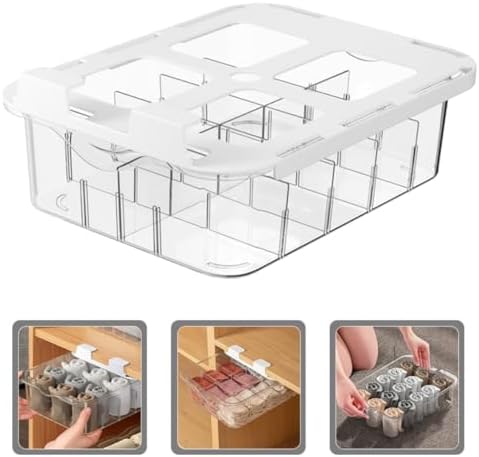 Alipis Drawer Type Socks Storage Box 15-grid Pet Organizer with Lid