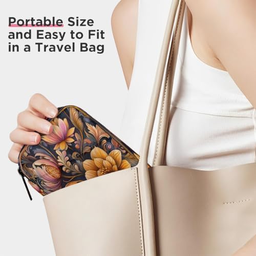 Pill Organizer Box Ethnic Style Retro Pattern 7-Day Weekly Medicine Pill Case Travel Pill Container Portable Pill Holder Storage Purse Bag Small Compact Size for Vitamin Supplement Birth Control