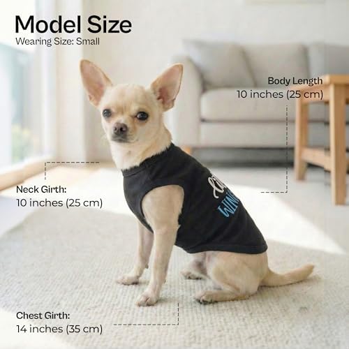 Parisian Pet Dog Shirt – 100% Cotton Shirts for Small Dogs – Sleeveless Black Puppy Vest – Lightweight and Breathable Pet Apparel – Funny Summer Boy Dog Clothes - Stretchy Cute T Shirts for Dogs