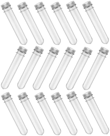 50pcs 45ml Plastic Storage Tubes with Aluminum Caps, Multipurpose Clear Cylindrical Bottles for Bath Salts, Candy, and Liquids, Easy to Fill and Protect Containers for Kitchen