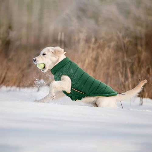 Lelepet Reversible Dog Coat Windproof Dog Jacket Lightweight Puffer Vest