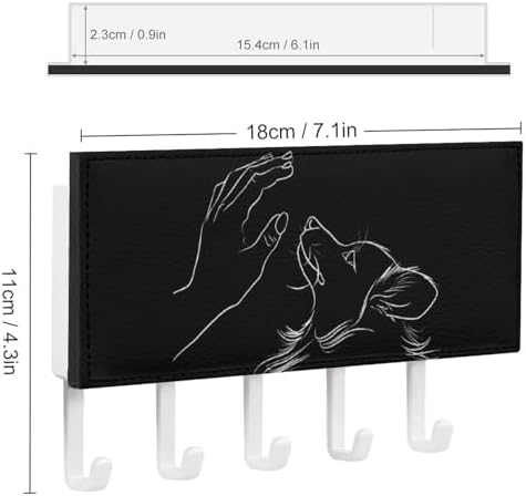Play with My Dog Pet Wall Mounted Key Holder Organizer with 5 Key Hooks Self Adhesive Key Hanger Rack Decor for Hallway