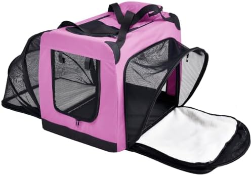 Pet Life ® 'Hounda Accordion' Metal Soft-Folding Collapsible Dual-Sided Triple-Expandable and Collapsible Folding Travel Dog Crate and Pet Playpen