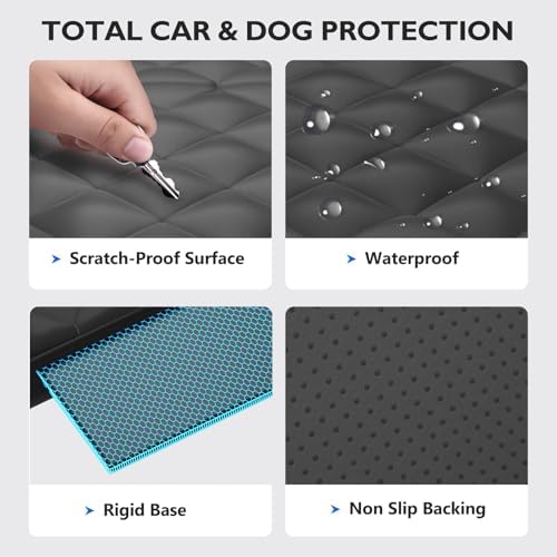Hard Bottom Dog Car Seat Cover for Back Seat, with Egg Crate Foam