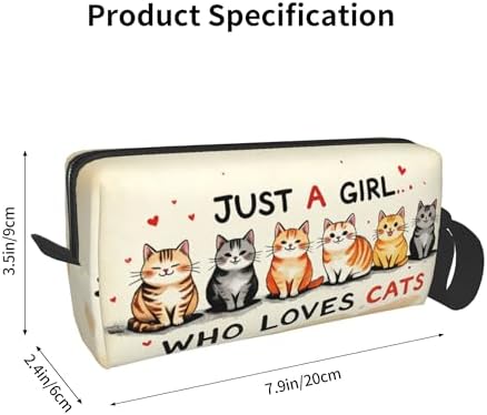 Cute Cat Lover Makeup Bag for Women with Wrist Strap | Durable 600D Oxford Fabric Cosmetic Organizer,Compact Travel Pouch with Handle for Gym & Daily Use