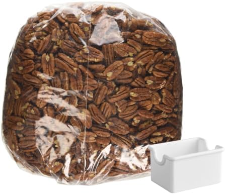 Fresh Pecan Halves, Bulk Nuts 4-Pound.Raw Pecans Unsalted, Pecans for Baking, Cooking & Snacks. Healthy Snack for Adults and even pets with a bonus caddy container