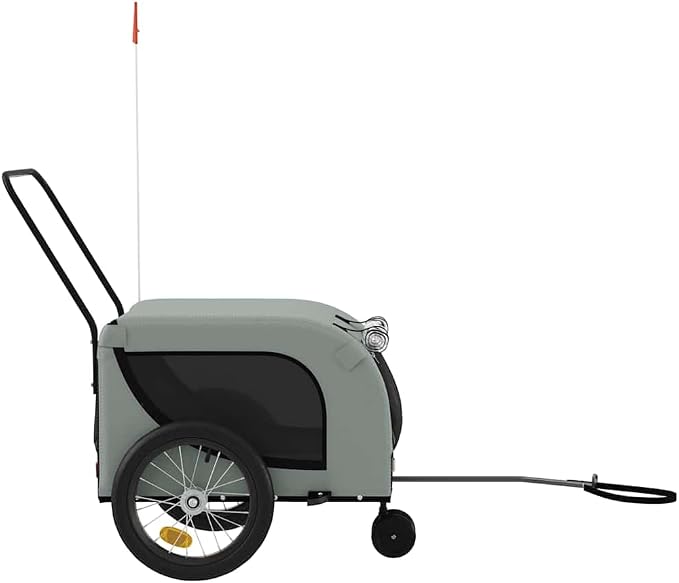 Pet Bike Trailer for Small Dogs, Foldable Bicycle Cargo Trailer with Mesh Windows and Reflectors, Sturdy Iron Frame Oxford Fabric Carrier, 49.2 x 24.8 x 26.0 in