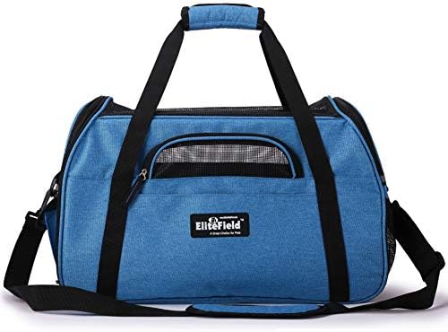 EliteField Soft-Sided Pet Carrier for Cats & Small Dogs (3-Year Warranty) | Airline Approved, Removable Bed & Cover, Built-In Leash, Luggage Sleeve, Seat Belt Loop, Waterproof, Durable, Foldable