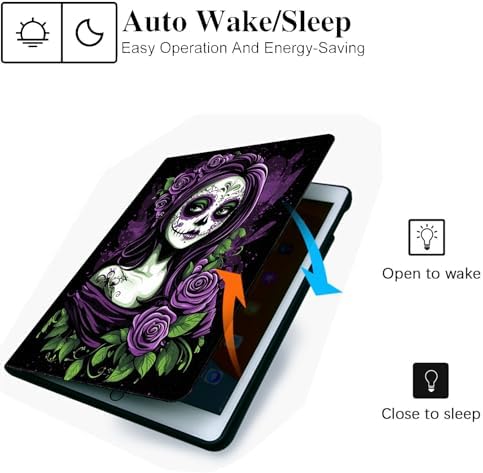 for Microsoft Surface Pro 8-13" 2021 Tablet Case,Auto Wake/Sleep,Adjustable Stand Protective Cover - Purple Sugar Skull Girl