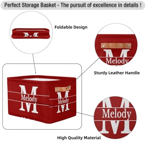 Custom Storage Baskets Name Letter Red Storage Bins Basket Boxes