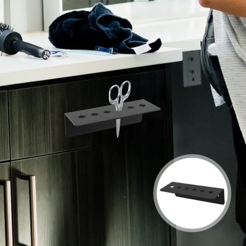Wall Mounted Hair Tool Organizer for Hairdressing Tools and Pet Grooming Scissors 6-slots Acrylic Shear Holder Easy Installation, Space Saving Design for Home and Salon Use