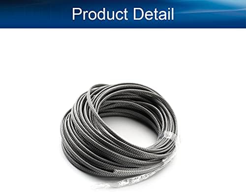 Bettomshin 1Pc 32.8Ft(10m) Cable Management Sleeve, 3/16"(4mm) Width PET Grey Cord Protector, Wire Loom Tube Insulated Split Sleeving for USB Cable Power Cord Organizer Video Cable Hider