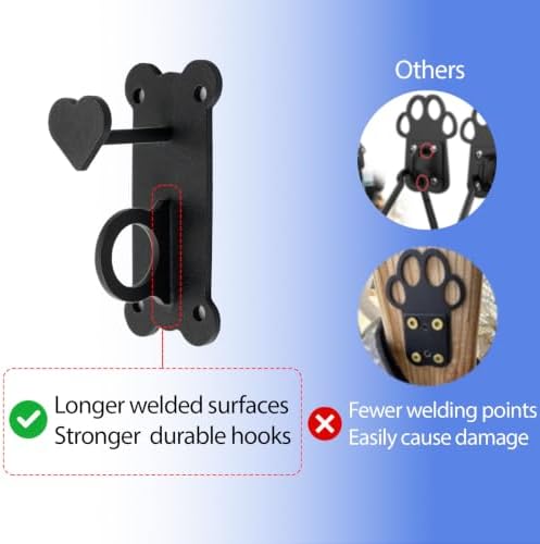 ESPETS Dog Tie-Out Leash Holder for Wall, Pet Leash & Accessory Hook（Black）