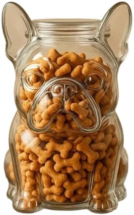 Pawfect Storage Chihuahua Shaped Glass Jar, Airtight Pet Treat and Candy Food Container, Creative Dog Theme Snack Holder for Kitchen Countertop Decor (A)