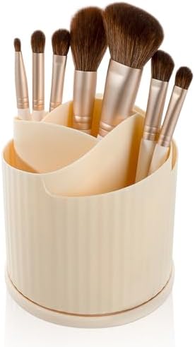 Anyoifax 360 Rotating Makeup Brush Holder Make Up Brushes Organizer, Beige