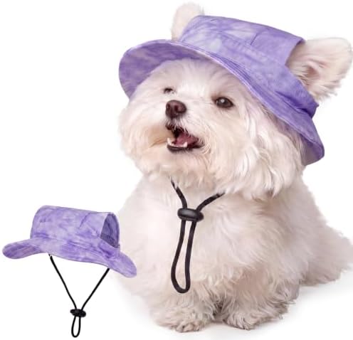 FUAMEY Dog Hat Beach Bucket Hat for Dogs with Ear Holes Summer Visor