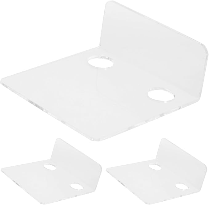 HOMSFOU 3pcs Monitor Wall Bracket Security Camera Holder for Crib Nursery Floating Shelf for IP Cameras and Speakers
