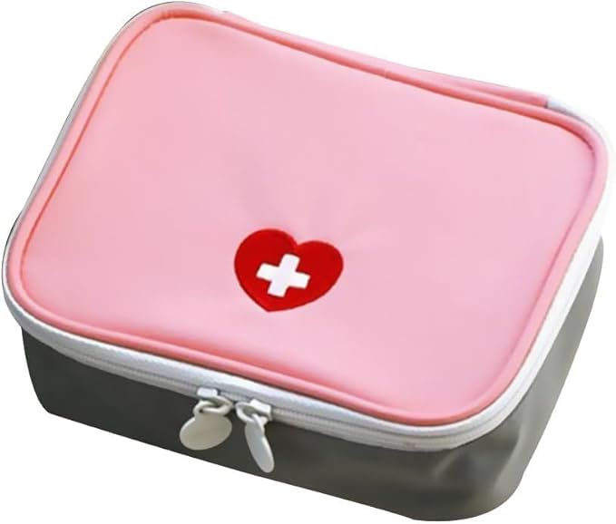 Pink Portable First Aid Kit, Mini Outdoor First Aid Kit Bag, Travel Portable Medicine Organizer Emergency Kit First Aid Kits, Mini Emergency Medical Bag Office, Travel, Camping, Sports, School