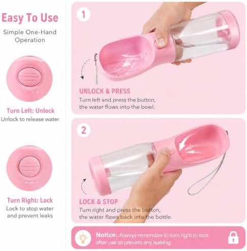 Portable Pet Water Bottle with Food Compartment & Poop Bag Dispenser