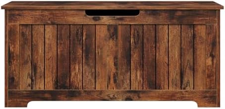 Wooden Storage Chest,30/40 Inch Storage Trunk w/2 Safety Hinges, Storage Bench, Modern Lift Top Chest Box Organizer (Rustic Brown, 40 Lx 15.7 W x19 H Inch)