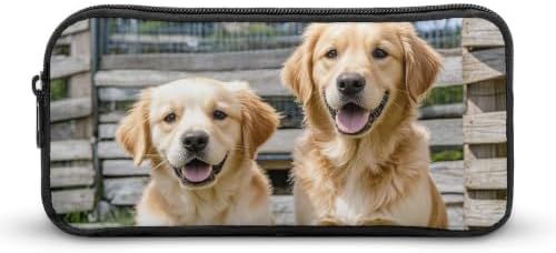 Retriever Dogs Puppies Pets Pencil Case Large Capacity Pencil Pouch | Portable Pencil Bag Zipper Pouch Small Makeup Bag for Women, Durable Aesthetic Pencil Cases for Office Supplies Organizer