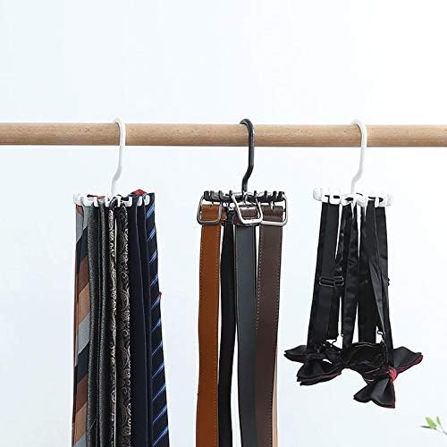Portable Storage Rack Necktie Scarf Belt Hanger Organizer Clothing Holder Closet Organization Rack Space Saver (Color : Black)
