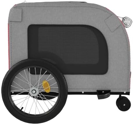 Pet Bike Trailer for Small Dogs, Foldable Bicycle Cargo Trailer with Quick-Release Wheels and Safety Flag, Orange and Gray