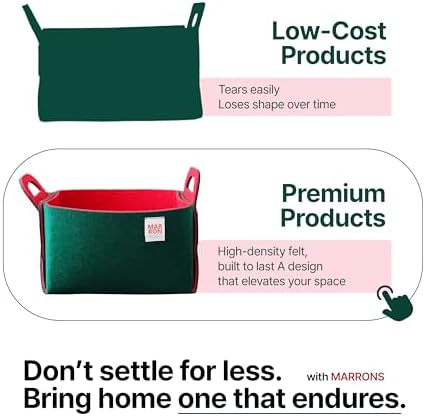 Collapsible Felt REDCHOCO Storage Bin Medium 11"x7.1"x7.1" – Foldable Basket with Handles for Closet, Storage, Laundry Room Organization, Decorative Storage Bins for Shelves, Cube Storage