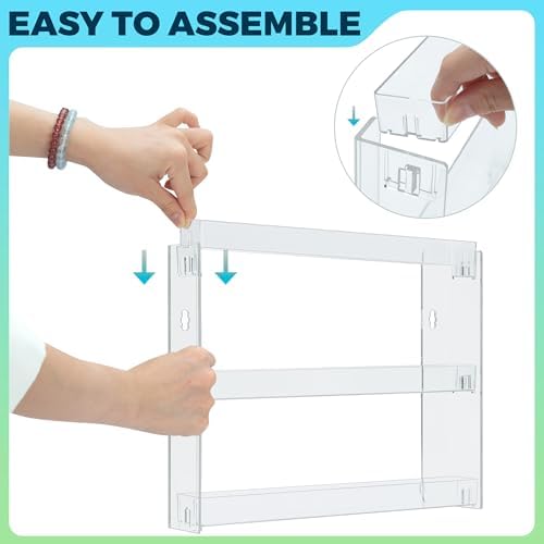 3-Tier Toy Car Display Case, Wall Mount Storage Holds 30 (2 Pack) | Wall mount tiered shelf fits 1:64 scale cars. Cars not included. Assembly required. Holds 30.