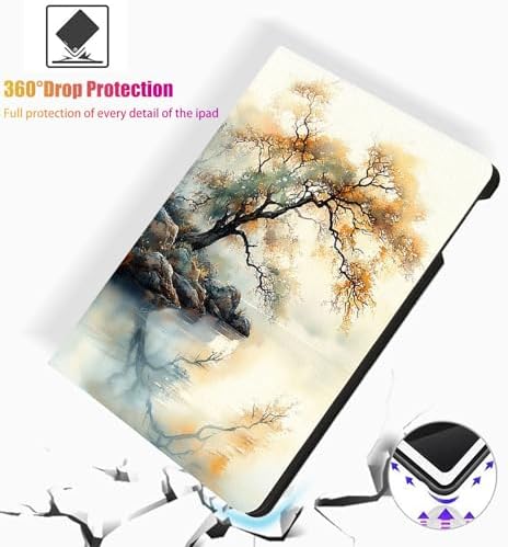 for Microsoft Surface Pro 11/10/9-13" 2024/2022 Tablet Case,Auto Wake/Sleep,Adjustable Stand Protective Cover - Watercolor Tree