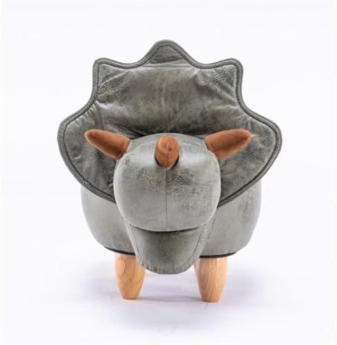 Home 2 Office Dinosaur Ottoman with Storage for Bedroom, Playroom, Nursery or Recreation Room Decor, Soft Animal-Shaped Ottoman with Wooden Legs