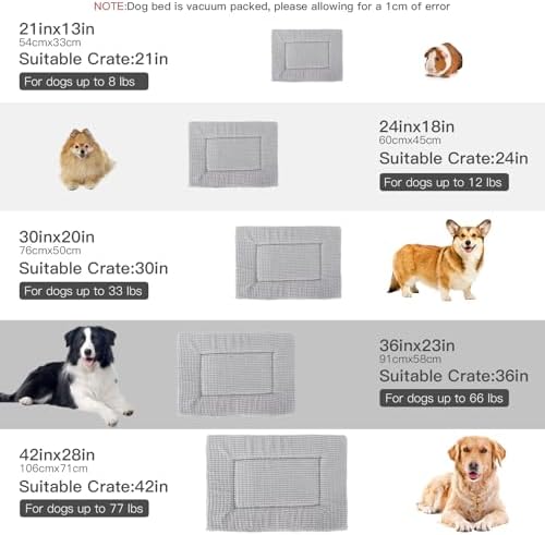 BVAGSS Dog Bed Mat,Reversible Crate Pad, Memory Foam Beds, Soft Warm Pet Cushion for Small Medium Dogs, Washable Pet Sleeping Mattress Kennel Bed Pad XH079 (42''x28''x1.6'',Grey)