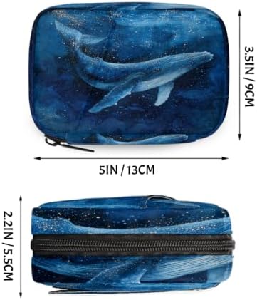 Travel Pill Organizer Blue Whale Starry Ocean Small Pill Case