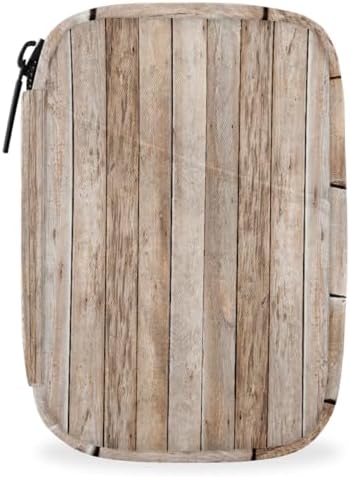 Pill Organizer Box Retro Wood Board Wood Grain 7-Day Weekly Medicine Pill Case Travel Pill Container Portable Pill Holder Storage Purse Bag Small Compact Size for Vitamin Supplement Birth Control