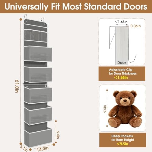 Over The Door Organizer Storage behind Door Hanging Organizer for Nursery