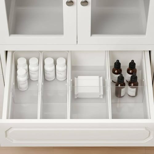 Drawer Organizer Adjustable Drawer Divider Tray with Expandable Retractable Design Removable Partitions Sturdy PP Construction Custom Compartments Suitable for Kitchen Bedroom