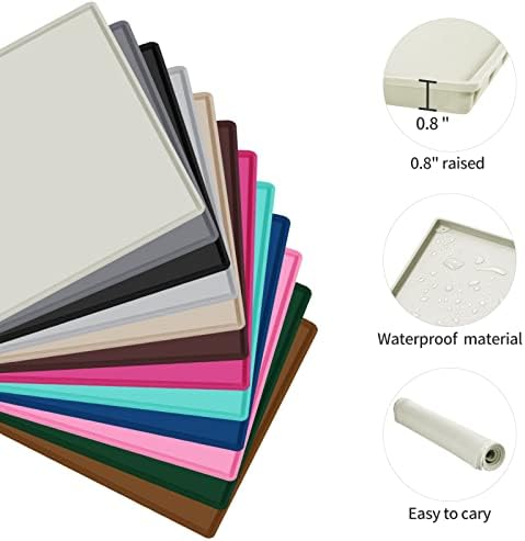 Silicone Dog Food Mat Waterproof Pet Feeding Tray for Medium and Large Dogs