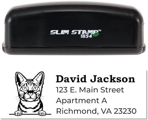 Personalized Ocicat Address Stamp - Customized New Address Stamper for Pet Owners - Ideal for Parcels - Made to Order Address Stamps - Unique Gift for Ocicat Lovers - 7/8 X 2-1/4
