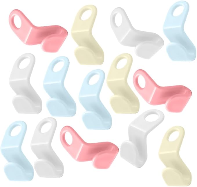 Hanger Connector Hooks PVC Assorted Color 20 X Hanger Hooks | Pvc Build, Assorted Color, Space-Saving Hanger Connector Hooks, 20 X Hanger Hooks for Closet Organization