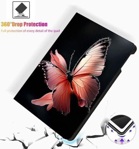 for Microsoft Surface Pro 8-13" 2021 Tablet Case,Auto Wake/Sleep,Adjustable Stand Protective Cover - Pink Butterfly