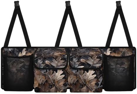 Dreaweet Hunting Camo Trunk Organizer for SUV,Collapsible Large Capacity Auto Backseat Hanging Storage Bag with Adjustable Strap & 4 Pockets,Space Saving Car Back Seat Cargo Bag Universal Fit
