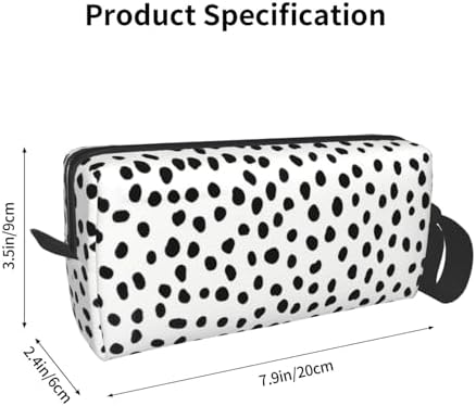 Polka Dot Makeup Bag for Women with Wrist Strap | Durable 600D Oxford Fabric, Impact-Resistant & Compact, Travel Cosmetic & Makeup Organizer for Gym & Daily Use