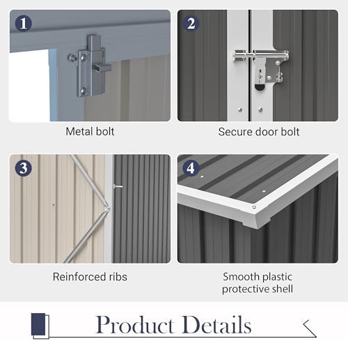 Outdoor Metal Storage Sheds Garden Cabinets 10x4 Lockable