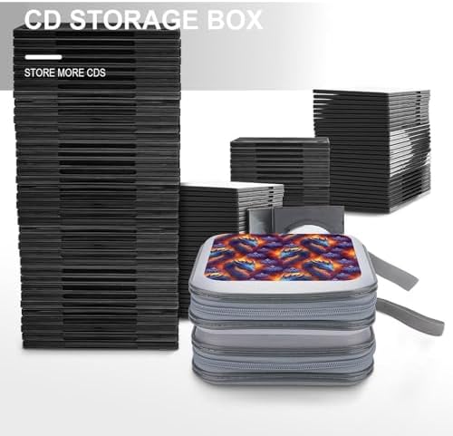 Heavy-Duty DVD Storage Wallet Dragon, Holds 40 Discs, Hard Shell Binder with Carry Handle, Portable Organizer for Movies Music