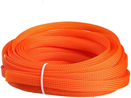 Bettomshin 1Pc 32.8Ft(10m) Cable Management Sleeve, 3/8"(10mm) Width PET Orange Cord Protector, Wire Loom Tube Insulated Sleeving for USB Cable Power Cord Organizer Video Cable Hider