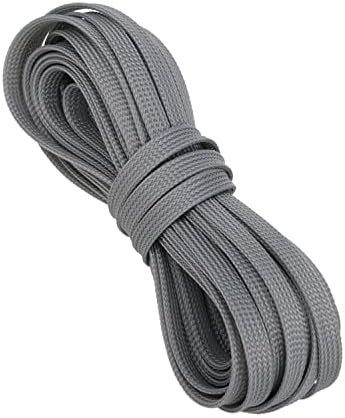 Bettomshin 1Pc 32.8Ft(10m) Cable Management Sleeve, 5/16"(8mm) Width PET Grey Cord Protector, Wire Loom Tube Insulated Split Sleeving for USB Cable Power Cord Organizer Video Cable Hider