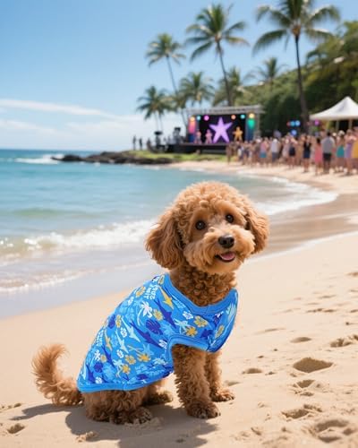 PET SHOW 4 Pack Dog Hawaiian Shirts for Small Doggies UPF 50+ UV Sun Protection Summer Cool Clothes Tank Top Floral Puppy Kitten Cats T-Shirts Pet Holiday Party Sleeveless Vest Boy Girl(Small)